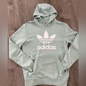 Women’s XL Adidas hoodie. Pale teal and white.